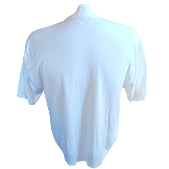 Vintage Men's Polo Shirt Large Ban Lon 1970's Golfer White Ribbed Collar 1970's - Picture 4 of 5